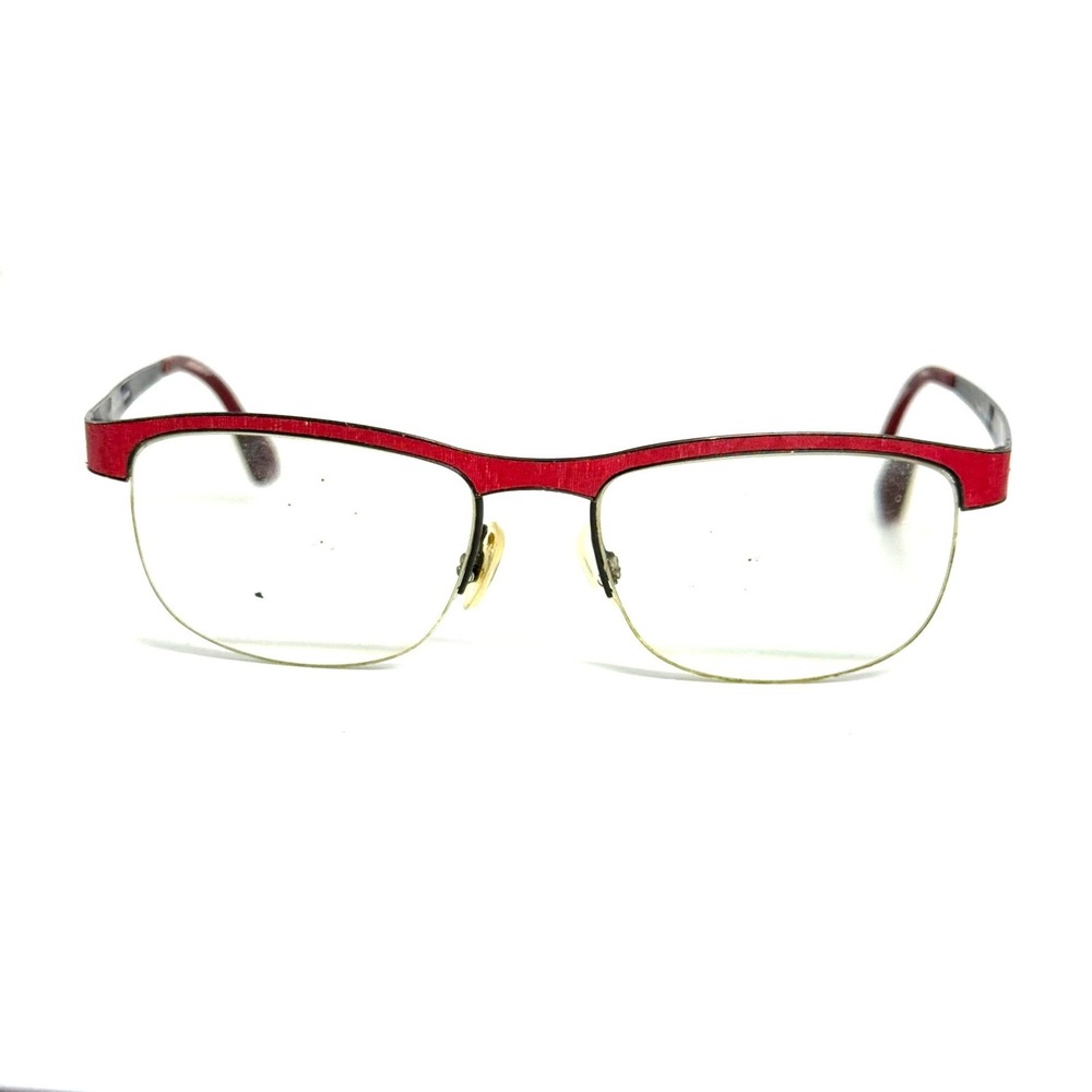 William Morris London 4125 Eyeglasses RedWood Grain Semi Rimless Frame 53-17-150
